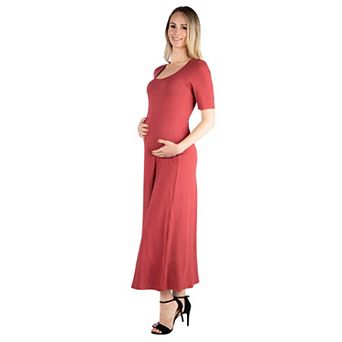 Maternity 24Seven Comfort Apparel Casual Maxi Dress