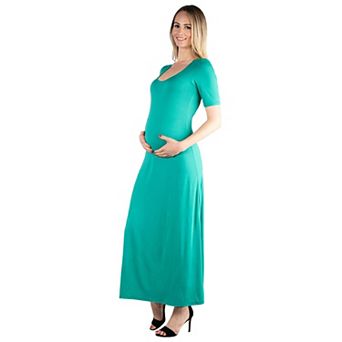Maternity 24Seven Comfort Apparel Casual Maxi Dress