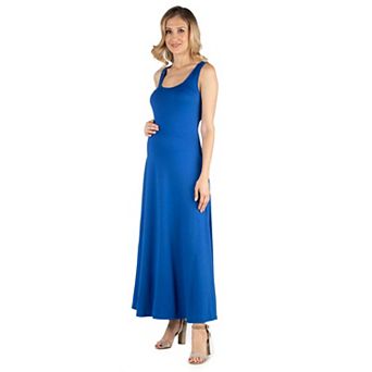 Maternity 24Seven Comfort Apparel Slim Fit A-Line Sleeveless Maxi Dress
