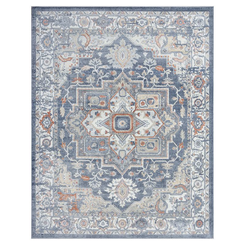 Khl Rugs Anabella Pink Traditional Rug, Blue, 5X7 Ft