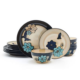 Pfaltzgraff Painted Butterfly 12 pc Dinnerware Set