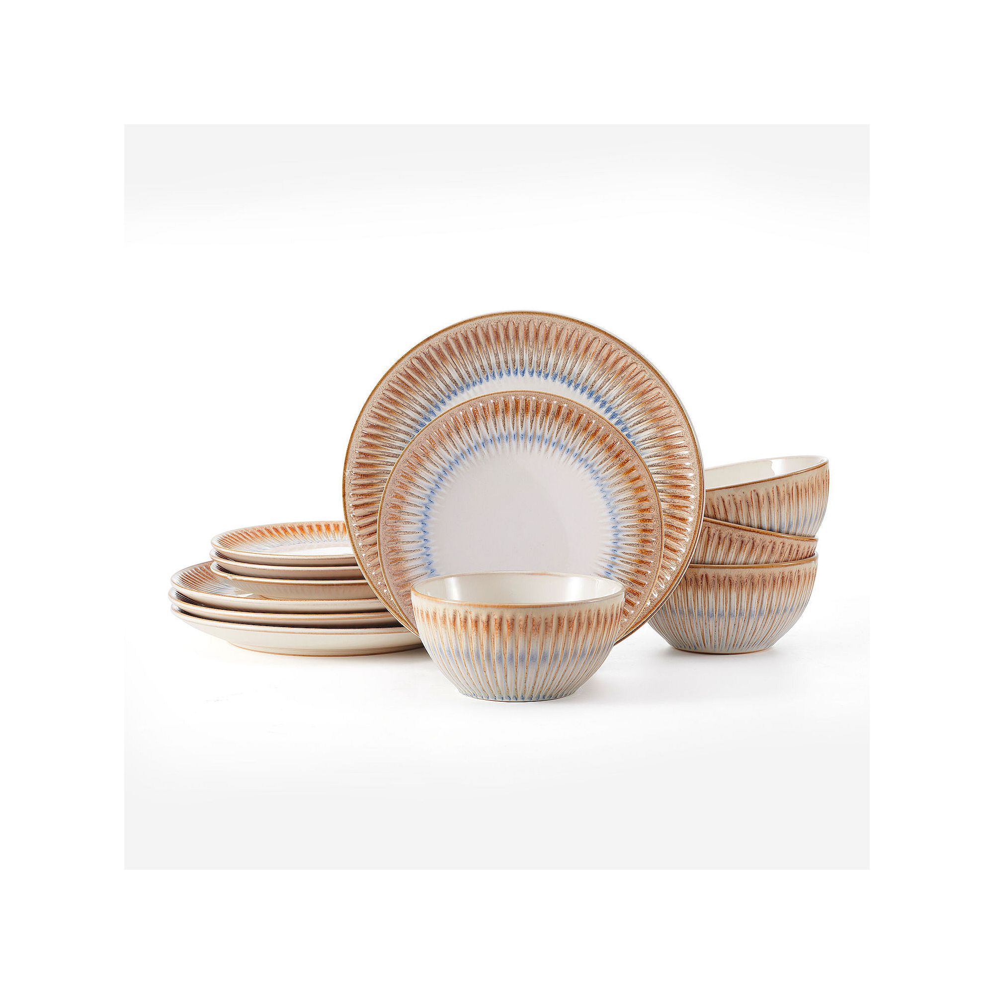 Pfaltzgraff Hensley Blue 12-pc. Dinnerware Set, Beige Khaki