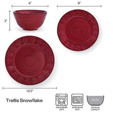 Pfaltzgraff Trellis Snowflakes 12-pc. Dinnerware Set