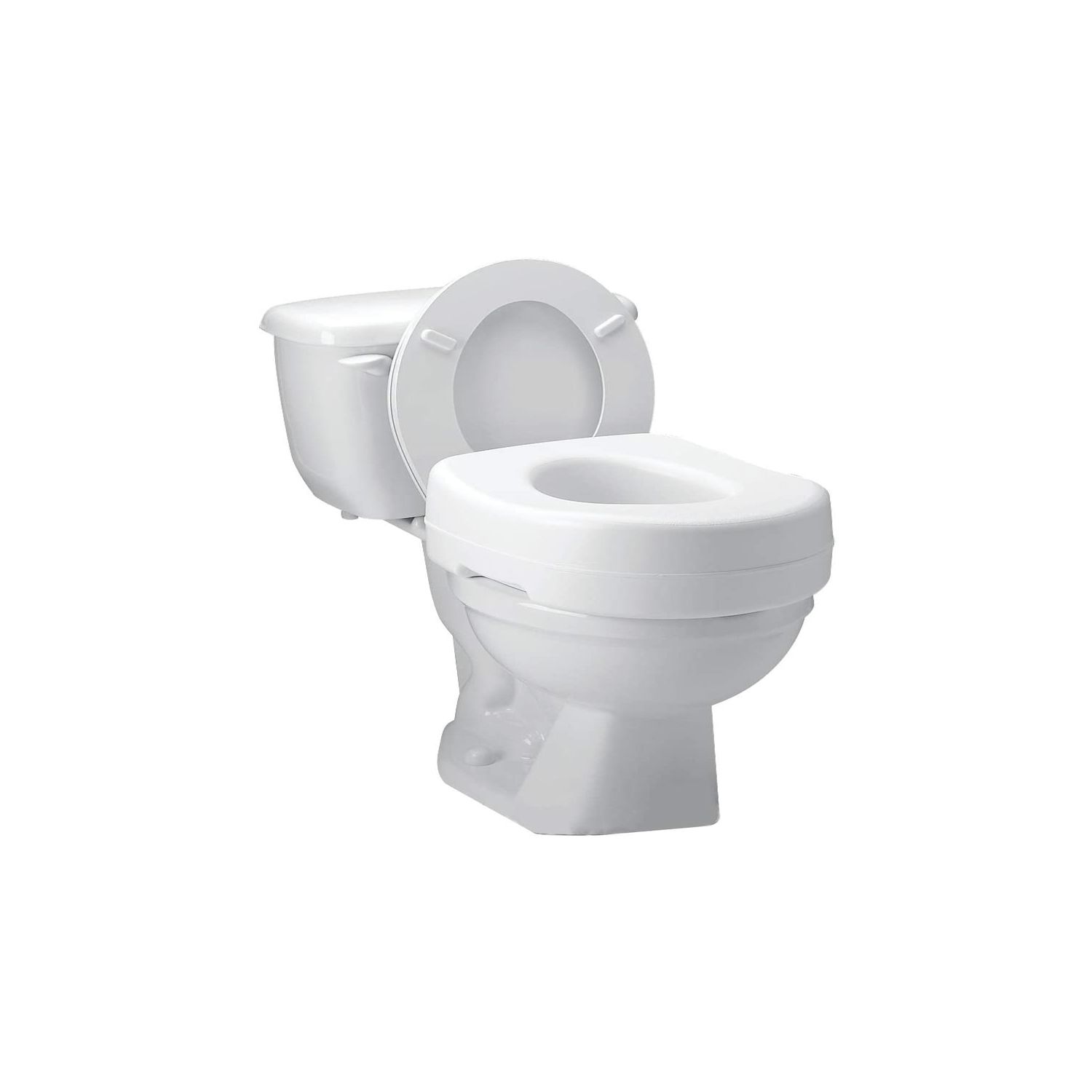 Carex Toilet Seat Riser, Elongated Raised Toilet Seat Adds 3.5 inches to  Toilet Height, for Assistance Bending or Sitting, 300 Pound Weight Capacity