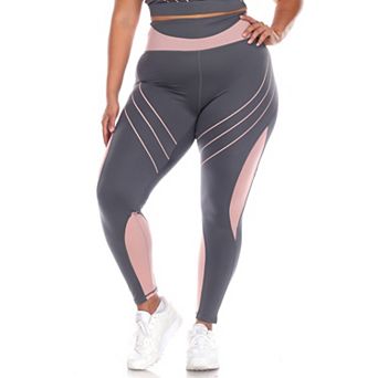 Plus Size High-Waist Reflective Piping Fitness Leggings