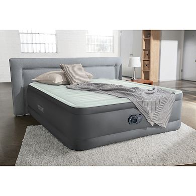 Intex PremAire I Fiber-Tech Elevated Air Mattress Bed with Built-In Pump, Twin