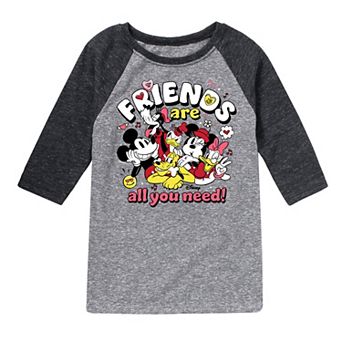 Disney's Friends Are All You Need Boys 8-20 Raglan Tee