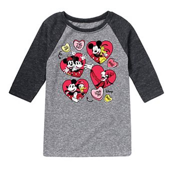 Disney's Valentine Hearts Boys 8-20 Raglan Tee
