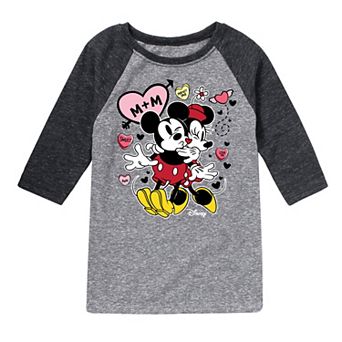 Disney's Mickey & Minnie Boys 8-20 Heart Raglan Tee