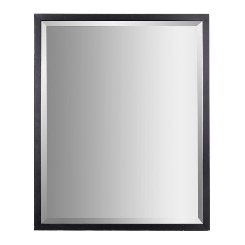 Head West Metal Framed Rectangular Vanity Wall Mirror, Black, 24X30