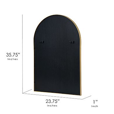 Head West Arch Shaped Thin Metal Frame Wall Vanity Mirror