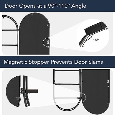 Head West Metal Framed Oval Vanity Wall Mirror with Shelves