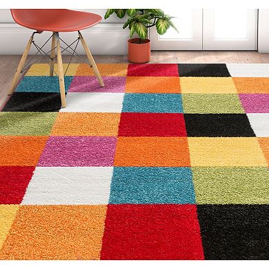 Well Woven StarBright Bright Square Multi Kid's Area Rug