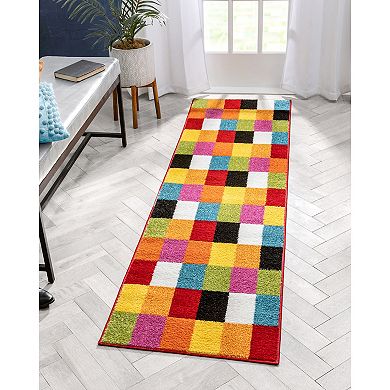 Well Woven StarBright Bright Square Multi Kid's Area Rug