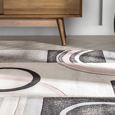 Well Woven Good Vibes Belle Dark Blue Modern Abstract Geometric Area Rug