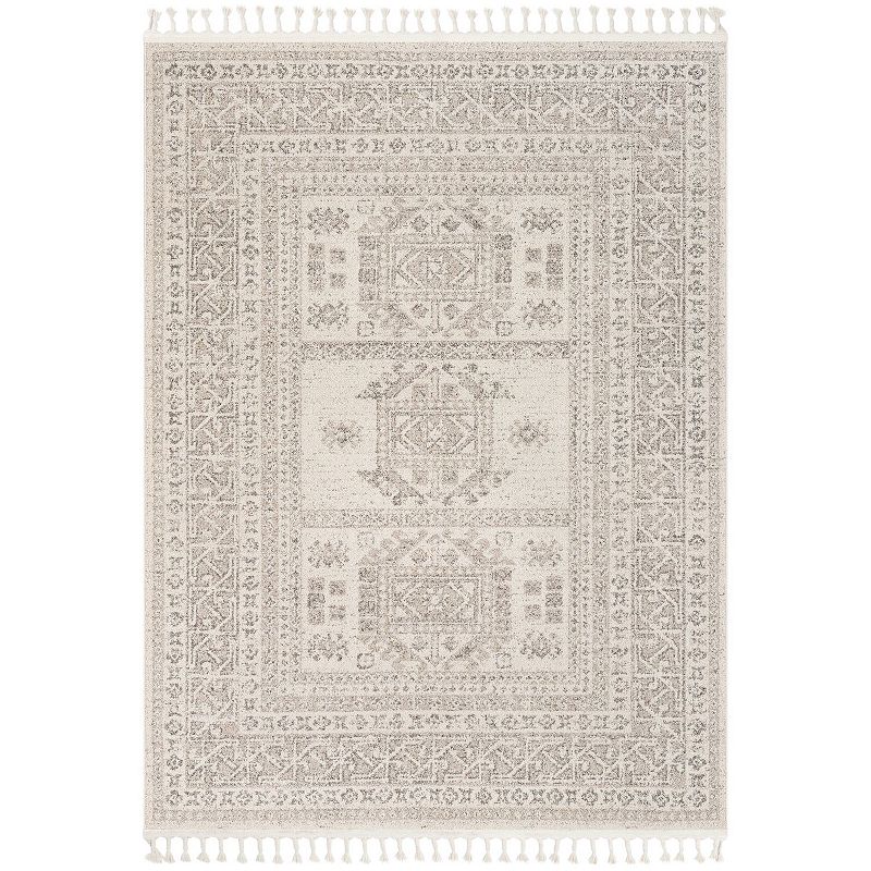 Well Woven Medallion Area Rug, Beig/Green, 9X12.5 Ft