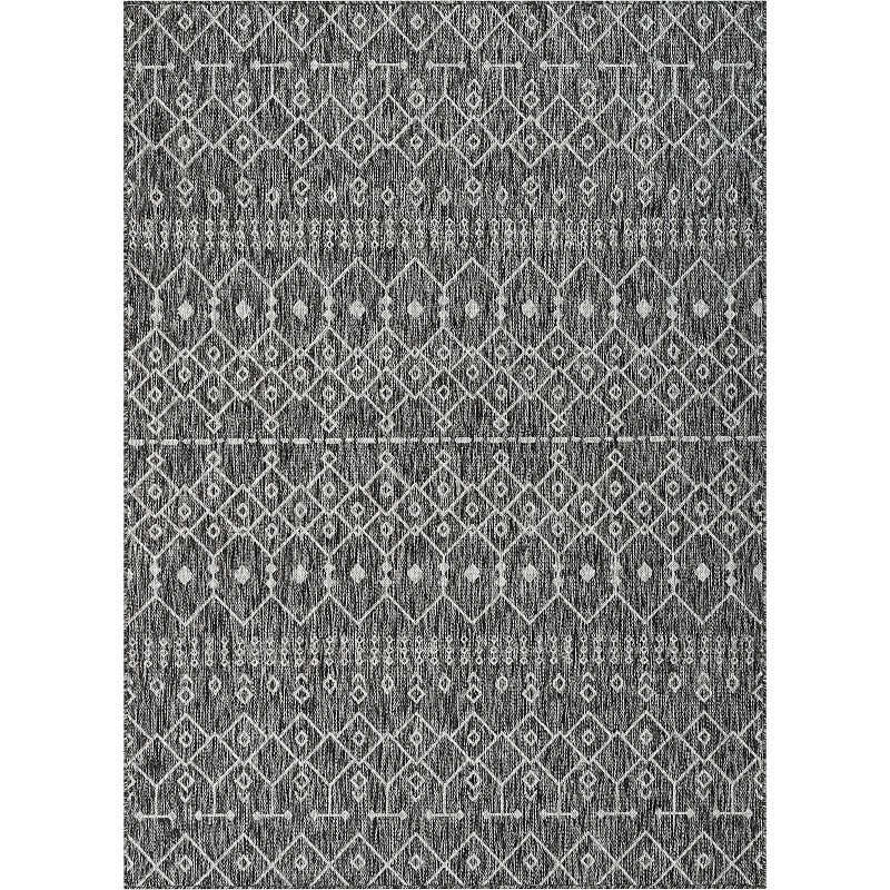 Well Woven Medusa Nord Brown Moroccan Tribal Indoor Outdoor Area Rug, Grey, 9X12.5 Ft