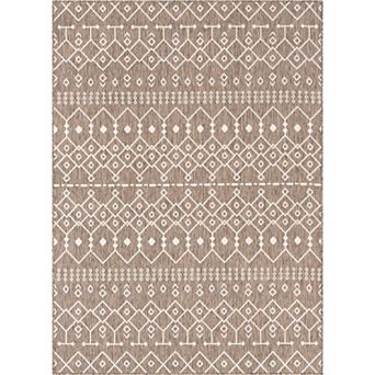 Well Woven Medusa Nord Brown Moroccan Tribal Indoor Outdoor Area Rug