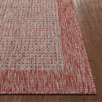 Well Woven Medusa Odin Blue Solid & Striped Indoor Outdoor Area Rug