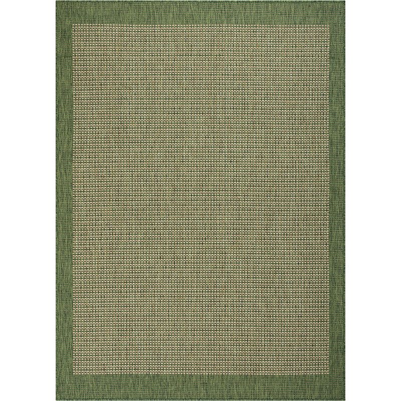 Well Woven Medusa Odin Solid & Striped Green 5 3  x 7 3  Indoor/Outdoor Flat-Weave Area Rug