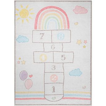 Well Woven Kids Hopscotch Rainbow Area Rug