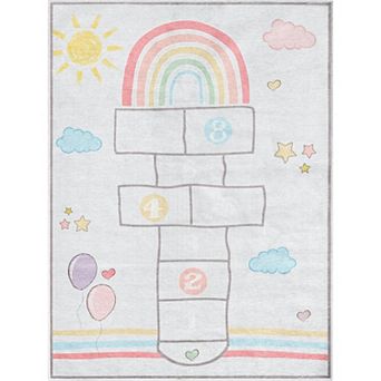 Well Woven Kids Hopscotch Rainbow Area Rug