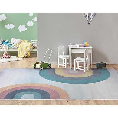 Well Woven Kids Rugs Kaleidoscope Rainbow Pastel Area Rug