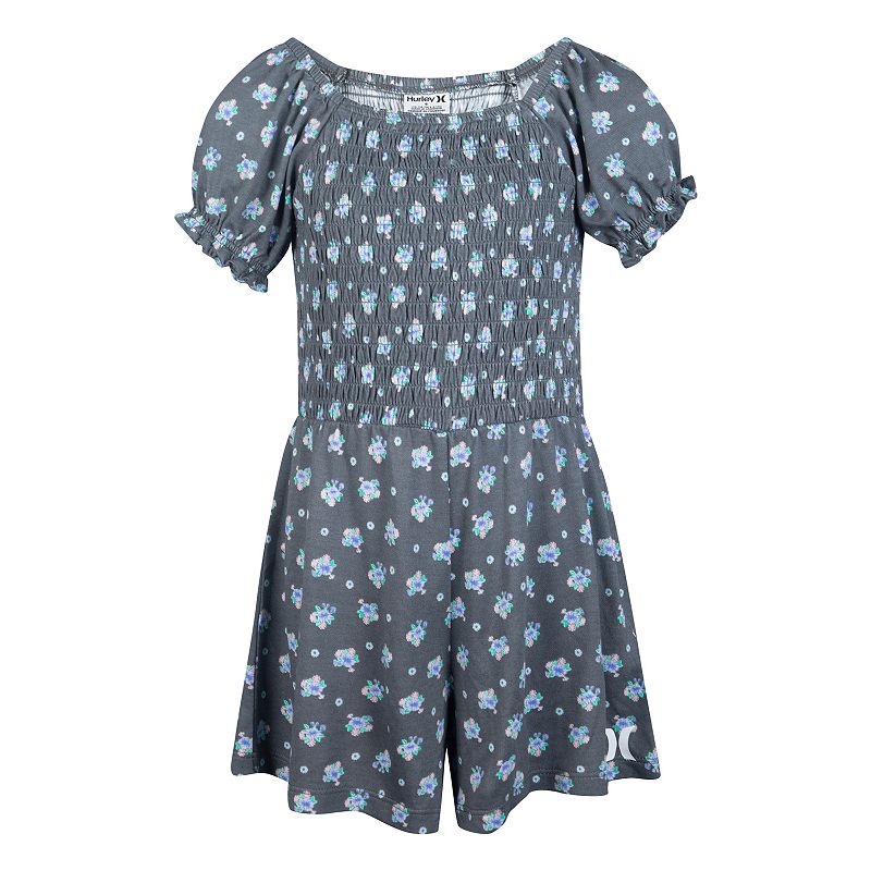 69033404 Girls 4-6x Hurley Smocked Romper, Girls, Grey sku 69033404