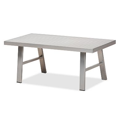 Baxton Studio Nicholson Patio Loveseat, Chair & Coffee Table 4-piece Set