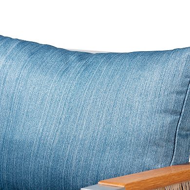 Baxton Studio Nicholson Patio Loveseat, Chair & Coffee Table 4-piece Set