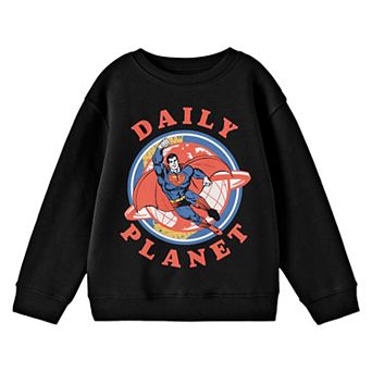 Boys 8-20 Superman Flying in Front of Daily Planet Long Sleeve Graphic Tee