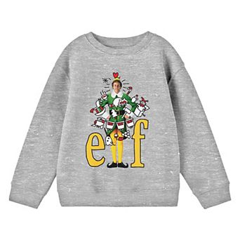 Boys 8-20 Elf Doodle on Buddy Long Sleeve Graphic Tee