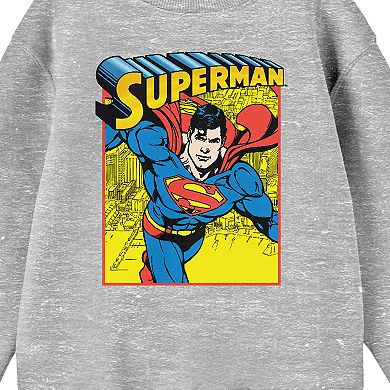 Boys 8-20 Superman Flying Above City Long Sleeve Graphic Tee