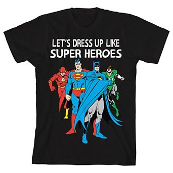 Boys 8-20 Justice League Lets Dress Up Like Superheroes Graphic Tee