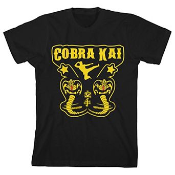 Boys 8-20 Cobra Kai Double Yellow Cobra Graphic Tee