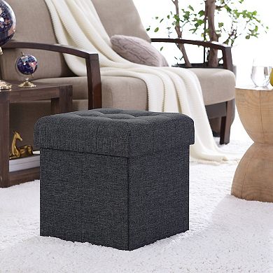 Ornavo Home Foldable Tufted Square Storage Ottoman