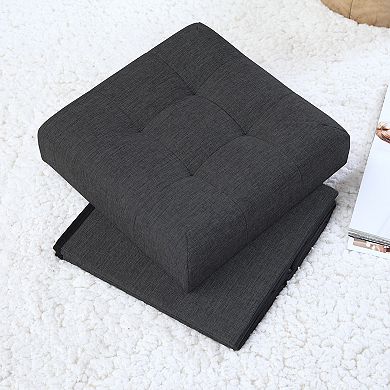 Ornavo Home Foldable Tufted Square Storage Ottoman