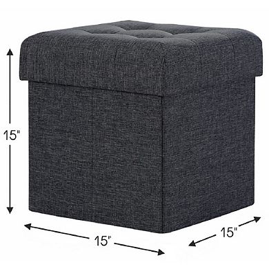 Ornavo Home Foldable Tufted Square Storage Ottoman