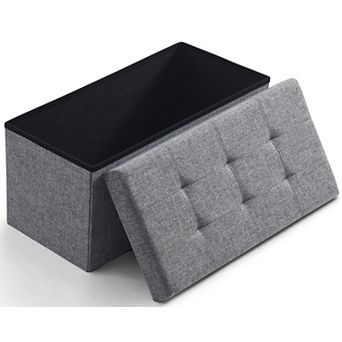 Ornavo Home Foldable Tufted Bench Storage Ottoman