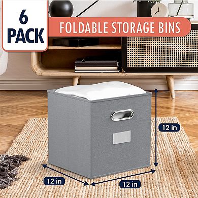 Ornavo Home Foldable Storage Cube Bin with Dual Handles & Window Pockets