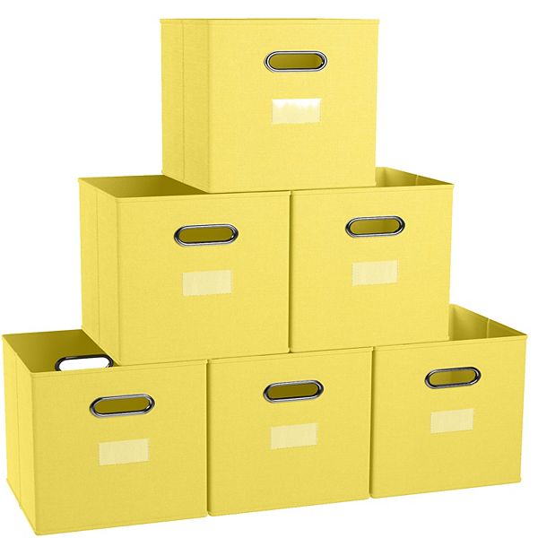 Ornavo Home Foldable Storage Cube Bin with Dual Handles & Window Pockets