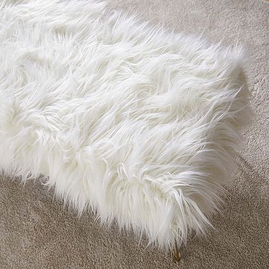Ornavo Home Faux Fur Bench Ottoman
