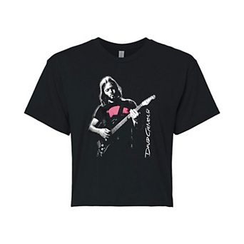Juniors' David Gilmour Pink Pig Cropped Graphic Tee