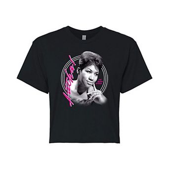 Juniors' Aretha Franklin Soul Queen Cropped Graphic Tee
