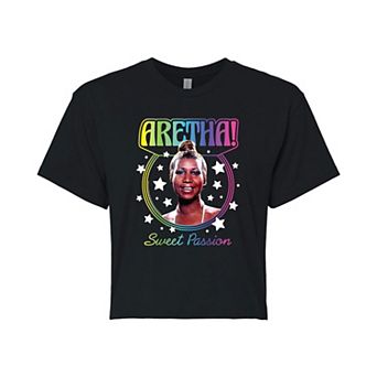 Juniors' Aretha Franklin Passion Cropped Graphic Tee