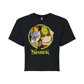 Juniors' Shrek Group Crop Tee