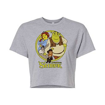 Juniors' Shrek Group Crop Tee