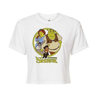 Juniors' Shrek Group Crop Tee