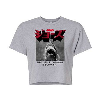 Juniors' Jaws Japanese Crop Tee