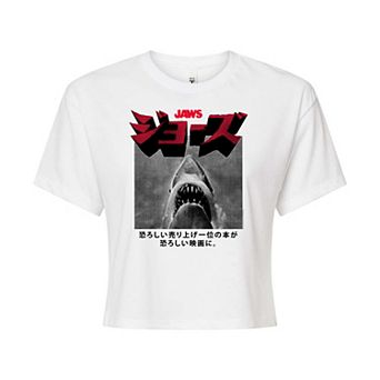 Juniors' Jaws Japanese Crop Tee
